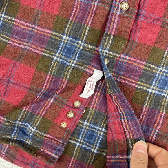 Pendleton Shirt Mens XL Red Button Up 100% Pure virgin Wool Plaid Flannel Casual - Picture 7 of 16